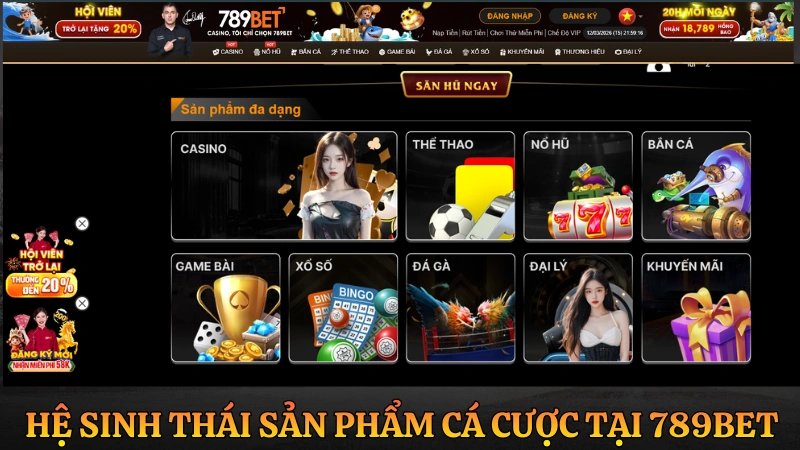 789BET hệ sinh thái sản phẩm cá cược trực tuyến đa dạng